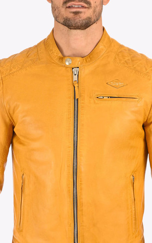Blouson cuir Silverstone yellow
