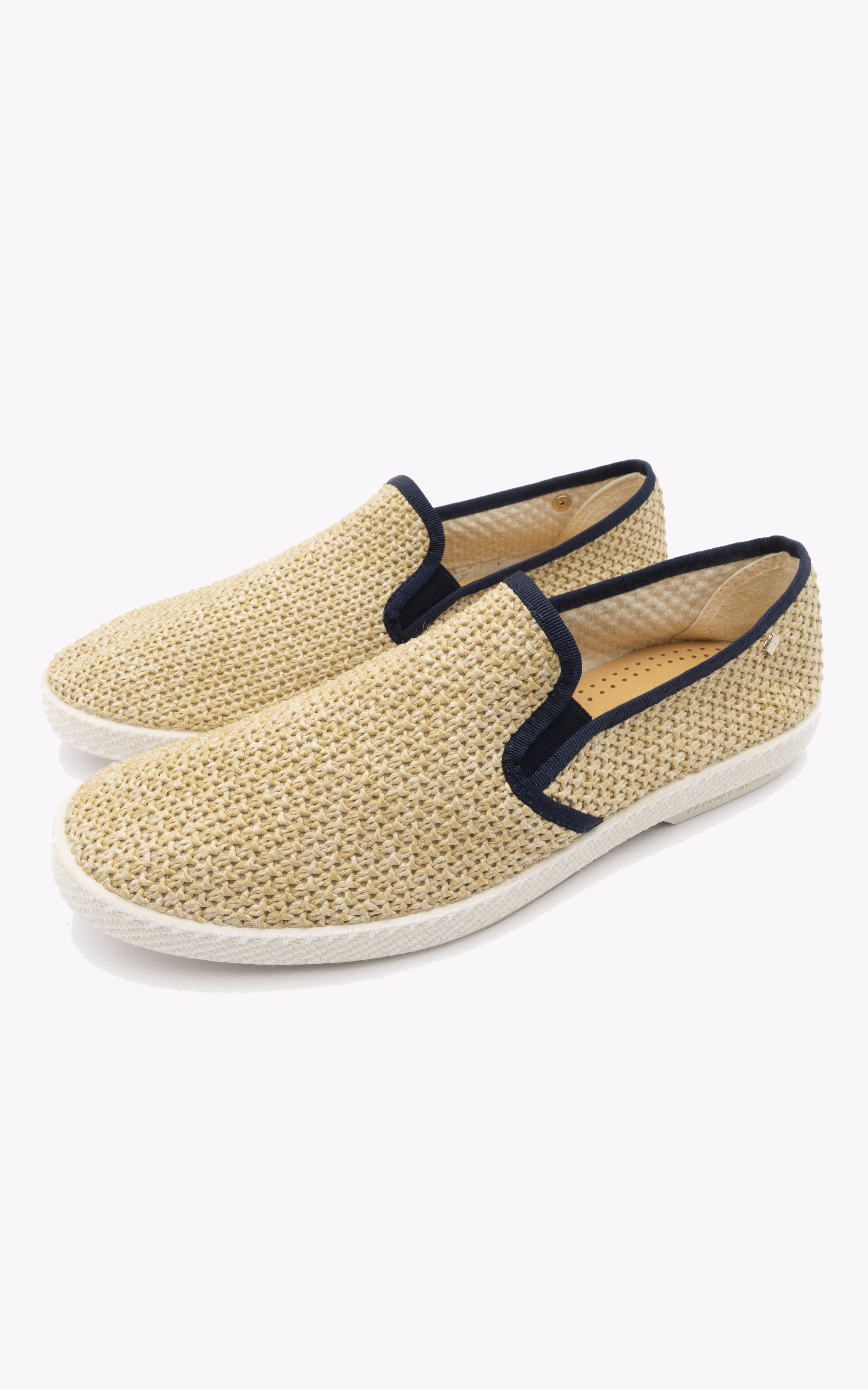 Mocassins effet raphia beige Rivieras