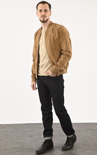 Veste cuir beige online homme