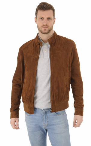 Blouson cuir velours Oragan Tobacco