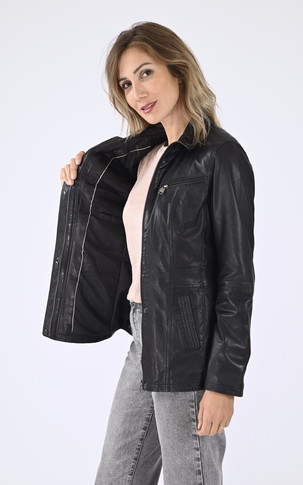 Veste confort cuir noir