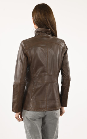 Veste confort cuir marron