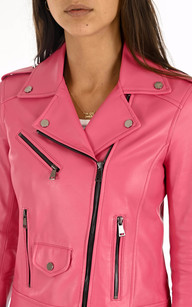 Veste cuir 2024 femme rose