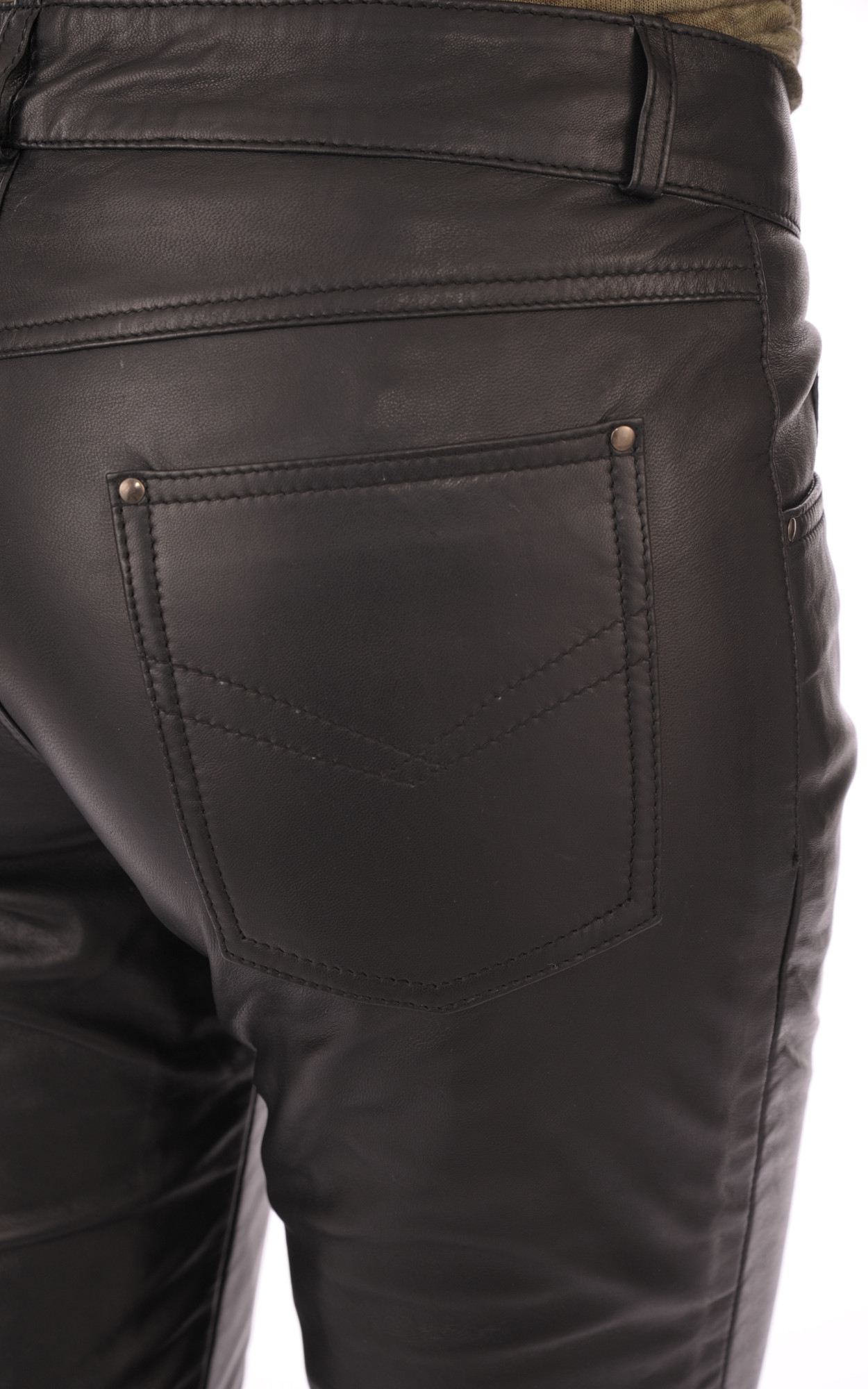 Giorgio Mobiani Pantalon en cuir noir style d\u00e9contract\u00e9 Mode Pantalons Pantalons en cuir 