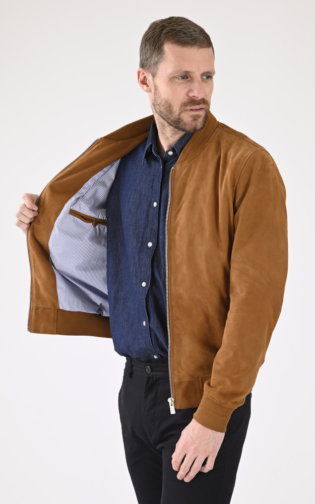 Teddy cuir velours PEM79 cognac Serge Pariente