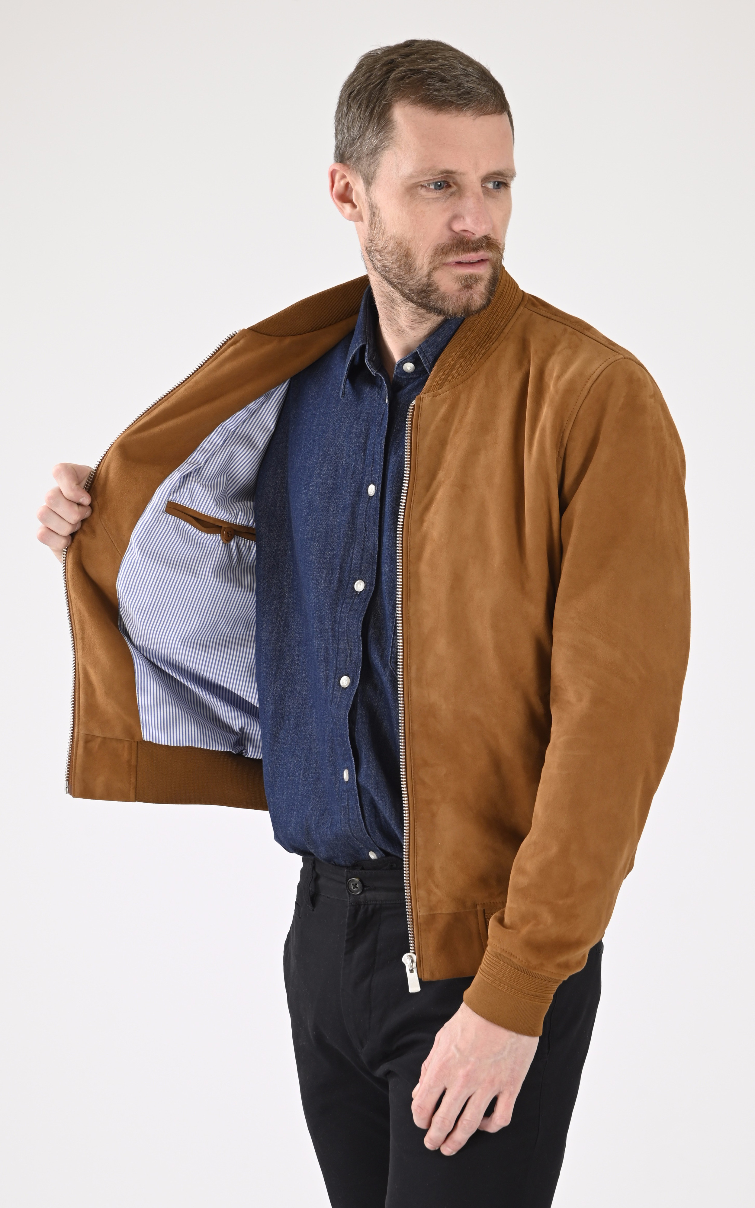 Teddy cuir velours PEM79 cognac Serge Pariente