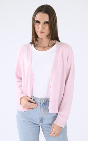 Gilet cachemire rose poudré