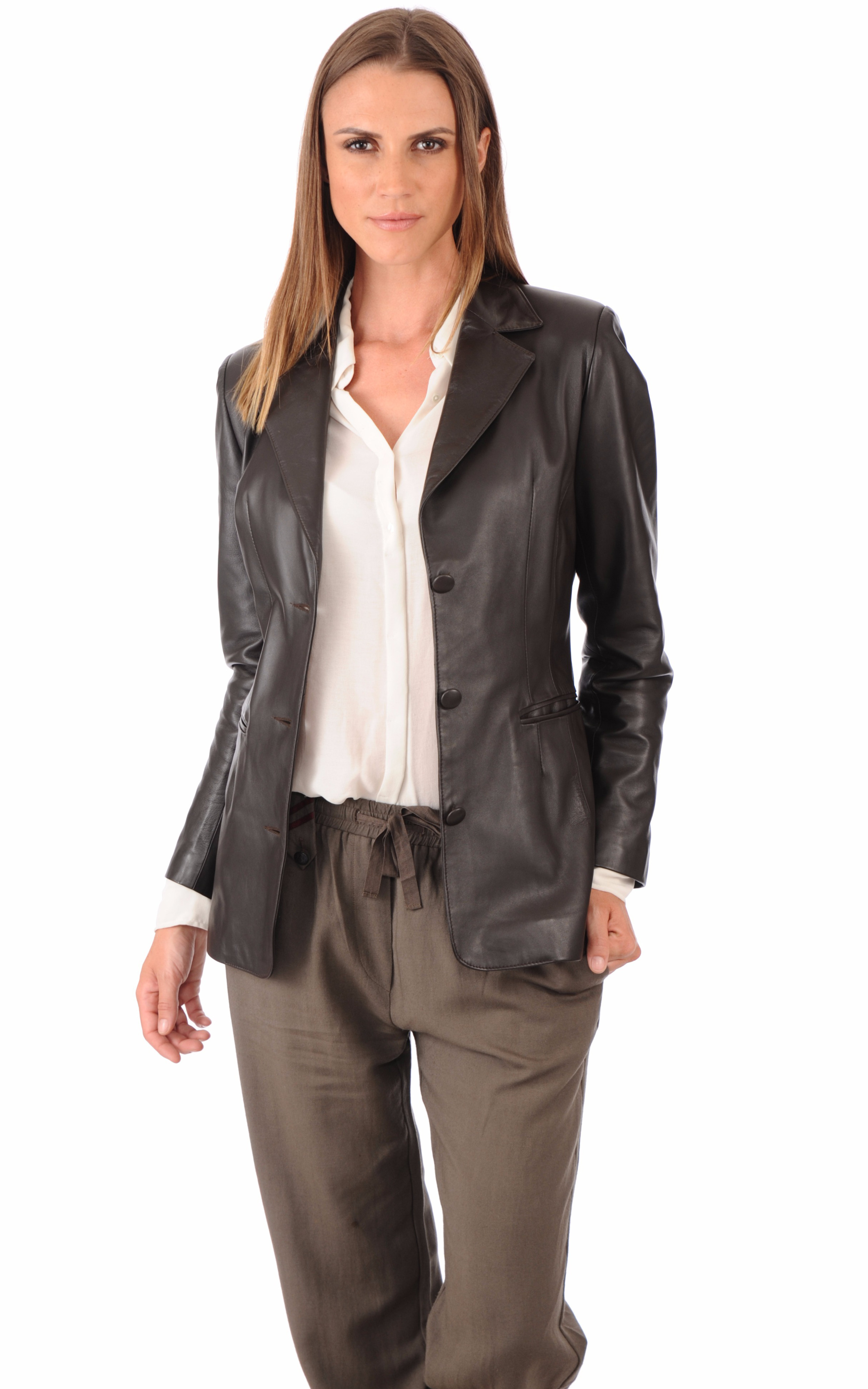 Blazer Cuir Agneau Femme La Canadienne - La Canadienne ...