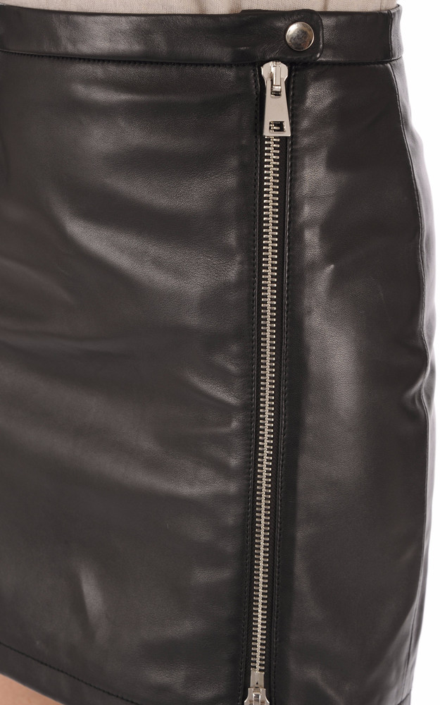 Mini jupe Crusty agneau noir Serge Pariente