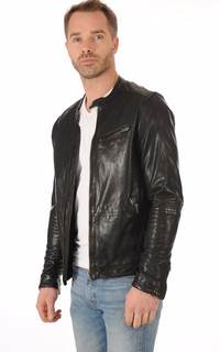 Blouson Cuir Homme Noir