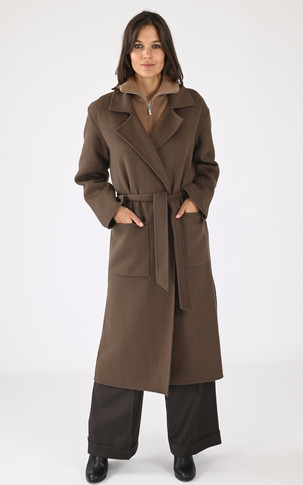 Manteau en laine marron Allegoria