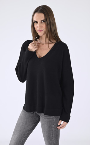 Pull loose cachemire noir