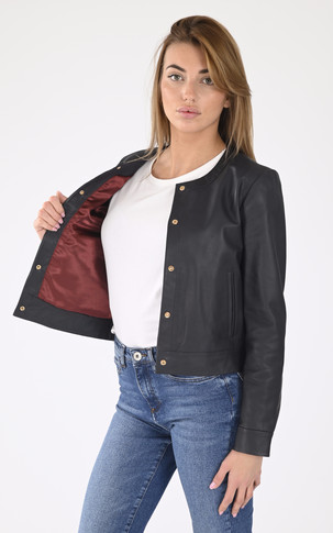 Spencer cuir Marion bleu marine