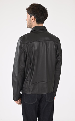 Blouson LCTAMPA cuir noir