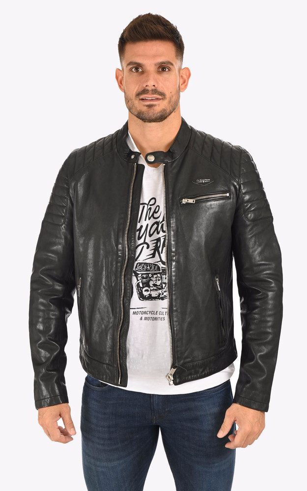 Blouson cuir Star noir The Royal Racer