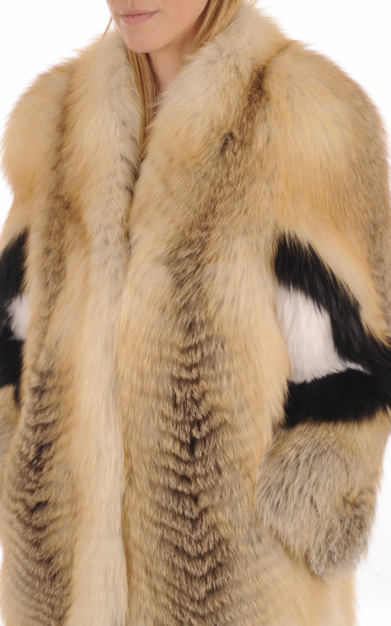 Manteau en Renard Femme La Canadienne La Canadienne Manteau en laine et fourrure homme Canadienne Griffes