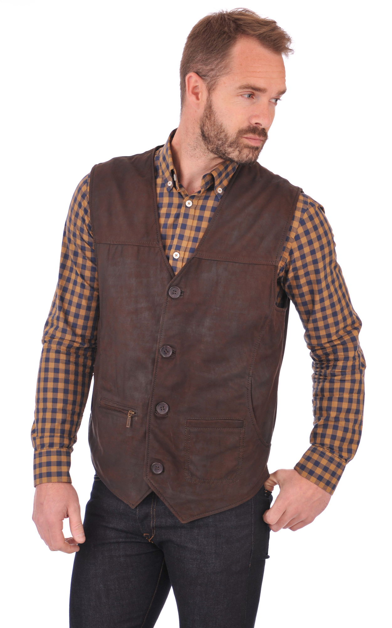 Gilet best sale homme cuir