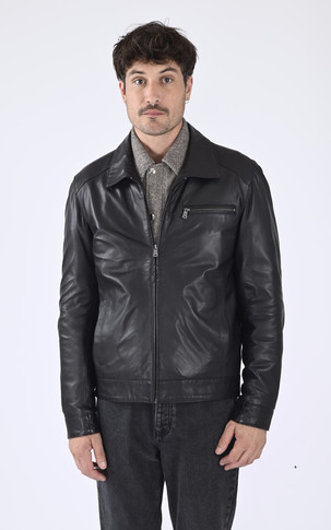 Blouson cuir confort noir