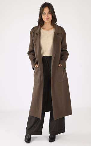 Manteau en laine marron Allegoria