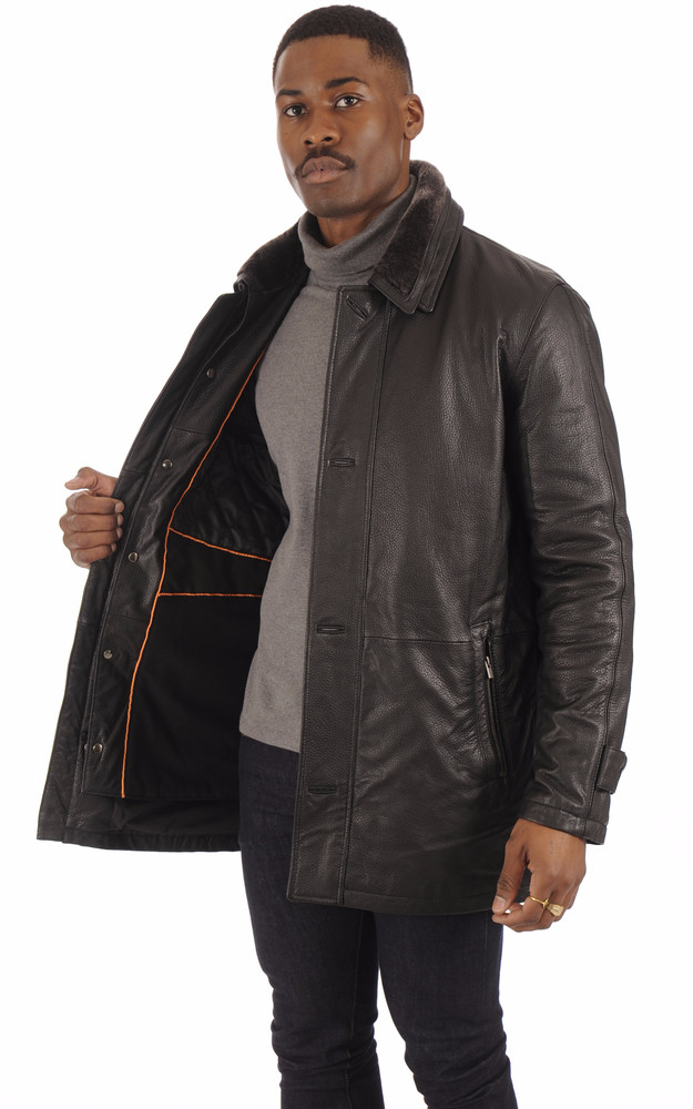 Surveste Chaude Cuir Grainé Noir Smarty