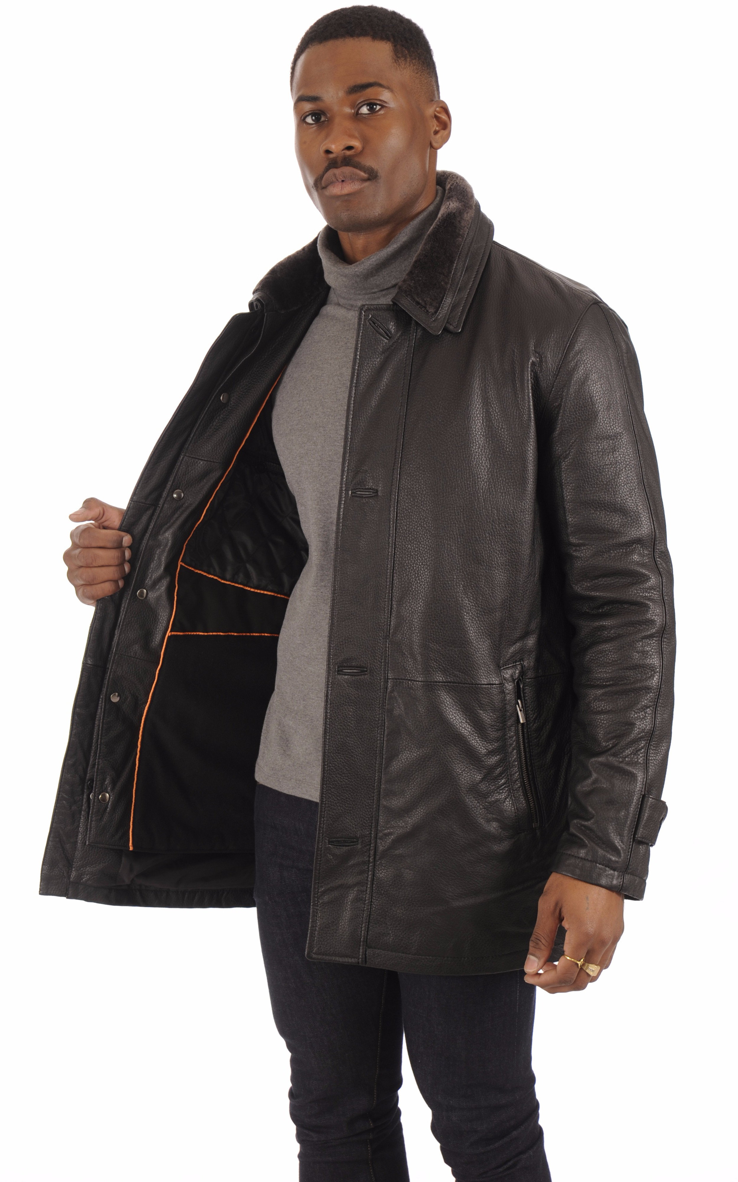 Surveste Chaude Cuir Grainé Noir Smarty