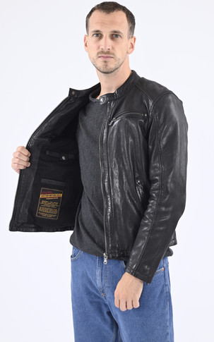 Blouson cuir Gafino Black