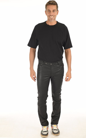 Pantalon Cuir Noir Homme Maddox - La Canadienne - Pantalons / shorts Cuir  Noir