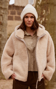 Blouson en discount mouton retourné femme