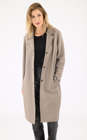 Manteau 3/4 en laine taupe