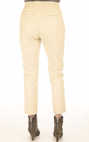 Pantalon jogpant cuir beige