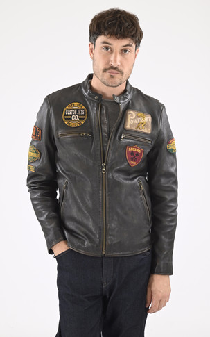 Blouson moto vintage Martinez noir