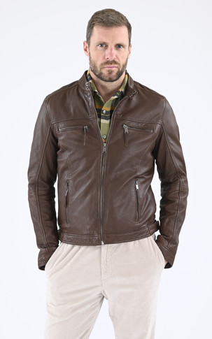 Blouson agneau marron clair