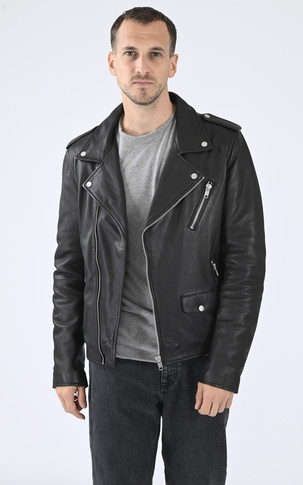 Blouson en cuir Rocky noir