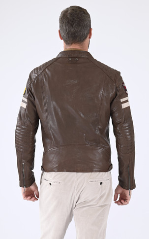 Blouson motard Limerock marron