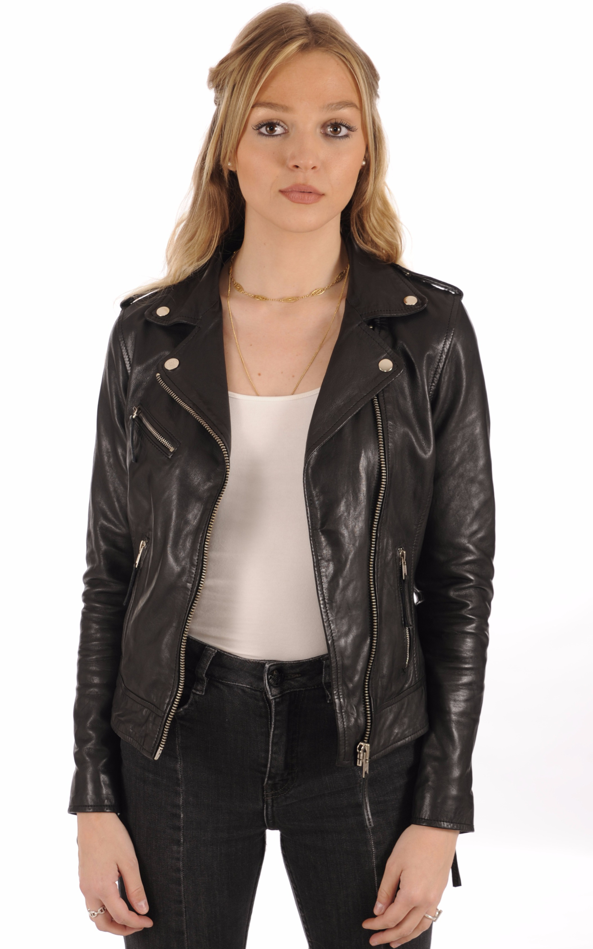 Perfecto Cuir Femme Perfecto Cuir Agneau Noir Femme La Canadienne - La Canadienne - Blouson Cuir Noir