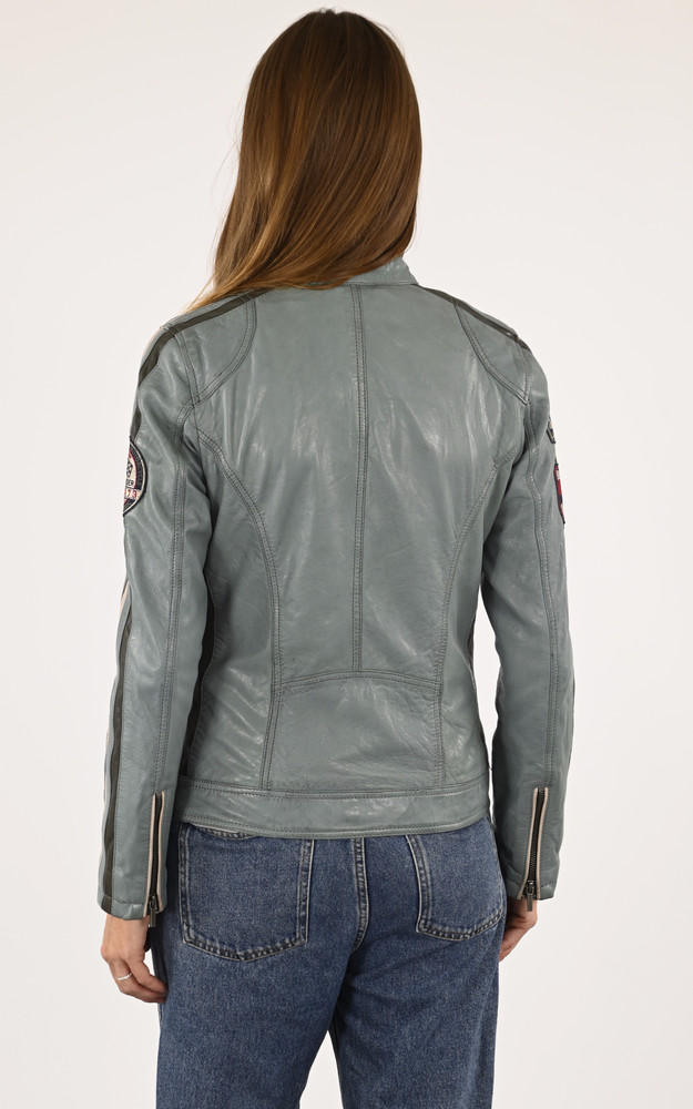 Blouson motard Soline bleu ciel Rose Garden