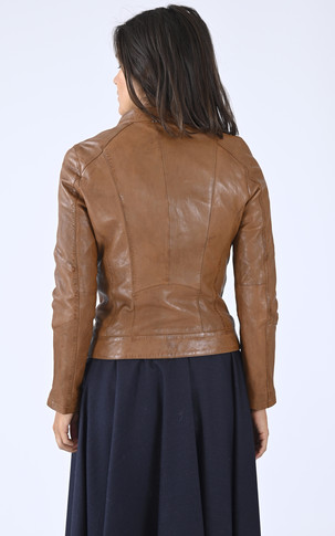 Blouson cuir Jolya Cognac