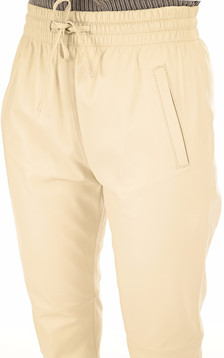 Pantalon jogpant cuir beige