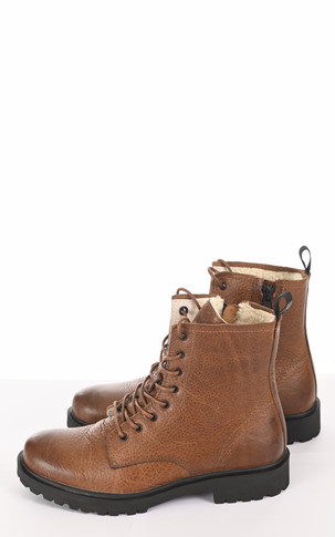 Boots fourrées WL02 cuir marron