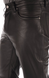 Pantalon cuir noir homme Maddox La Canadienne Pantalons shorts Cuir Noir