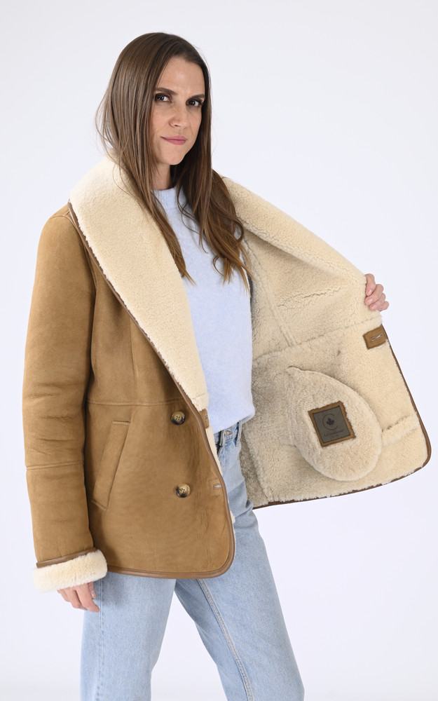 Caban peau lainée camel La Canadienne
