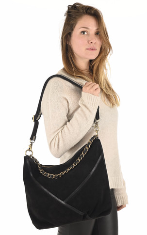 Sac en nubuck noir irisé