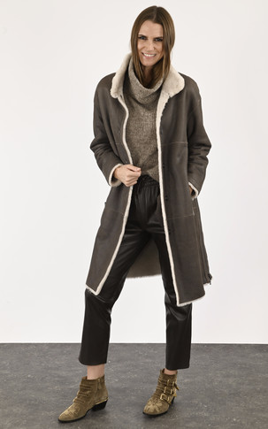 Manteau agneau confort marron