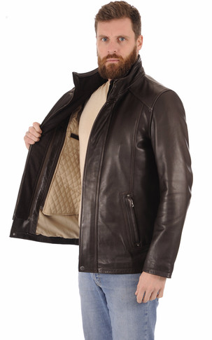 Veste cuir vachette marron