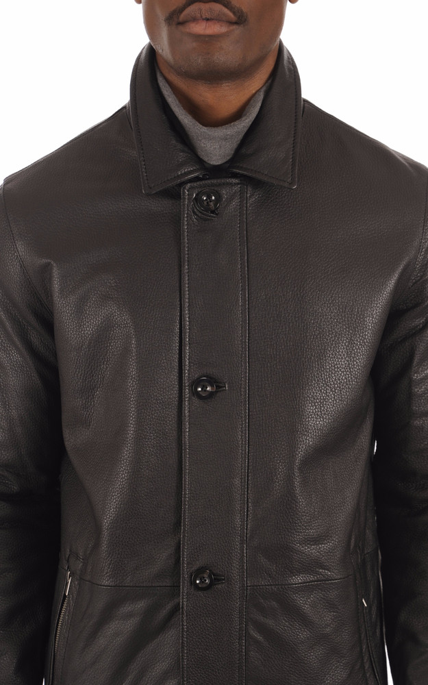 Surveste Chaude Cuir Grainé Noir Smarty