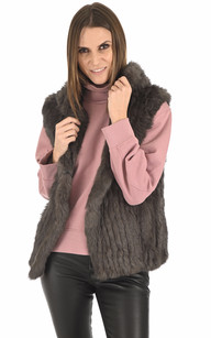la canadienne Gilet en lapin kaki