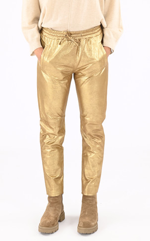 Pantalon jogpant cuir doré