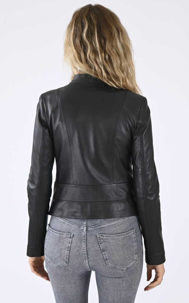 Blouson chic cintré agneau noir La Canadienne