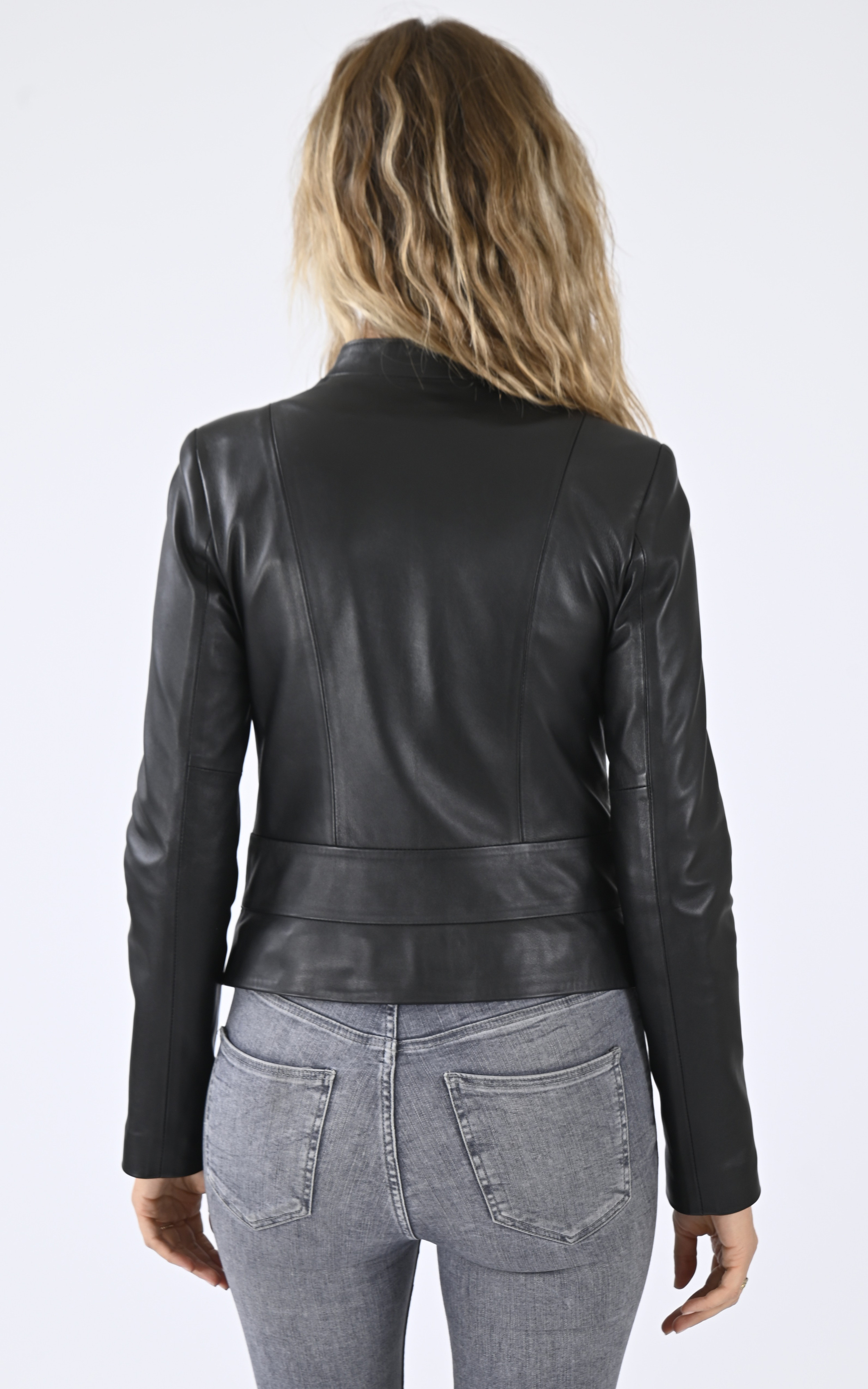 Blouson chic cintré agneau noir La Canadienne