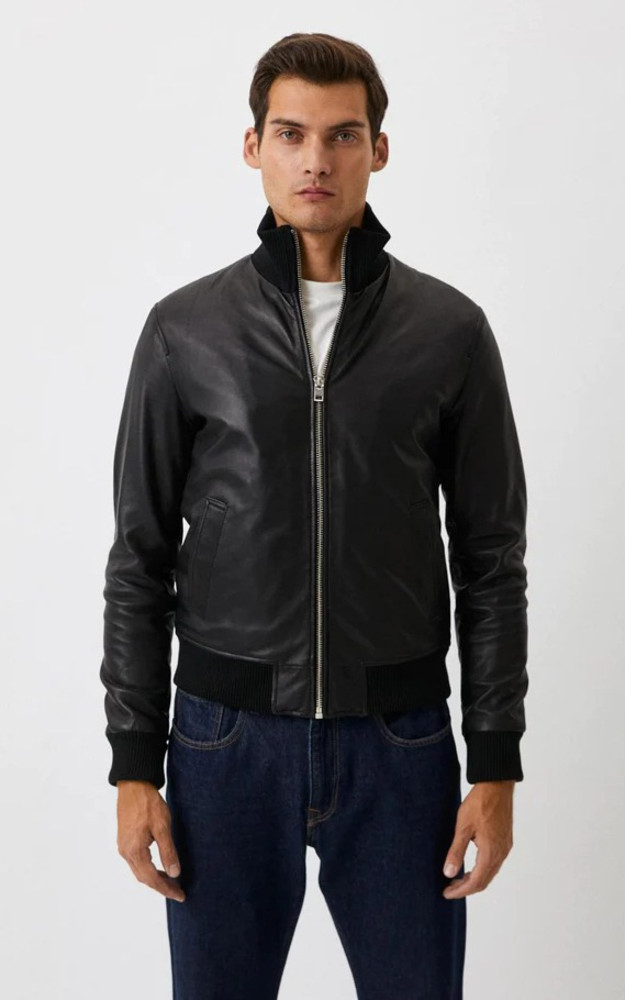 Blouson cuir Paros noir Serge Pariente